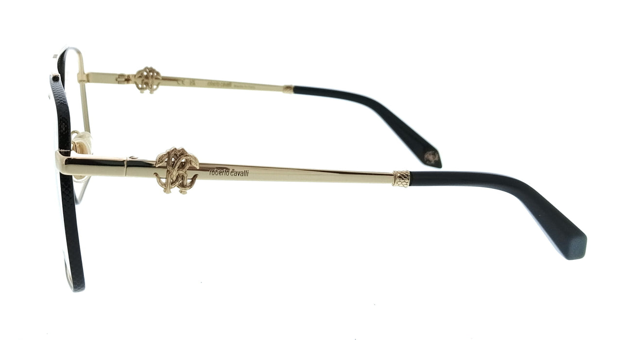 Roberto Cavalli VRC028 580301 Rose Gold Black Square Unisex Optical Frames
