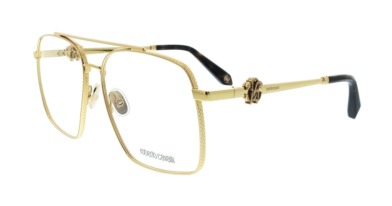 Roberto Cavalli VRC028 580400 Yellow Gold Square Unisex Optical Frames