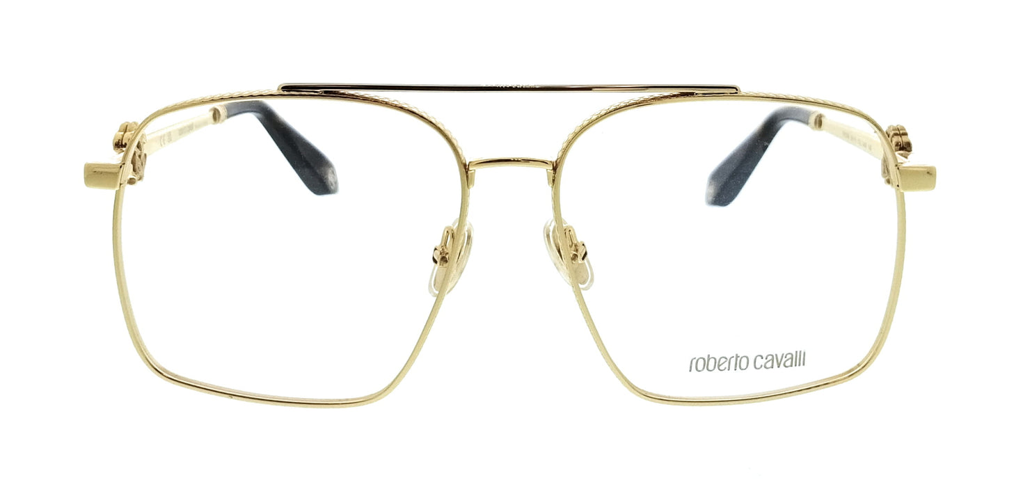 Roberto Cavalli VRC028 580400 Yellow Gold Square Unisex Optical Frames