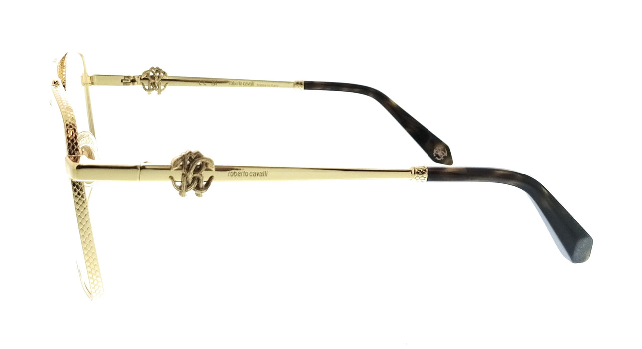 Roberto Cavalli VRC028 580400 Yellow Gold Square Unisex Optical Frames