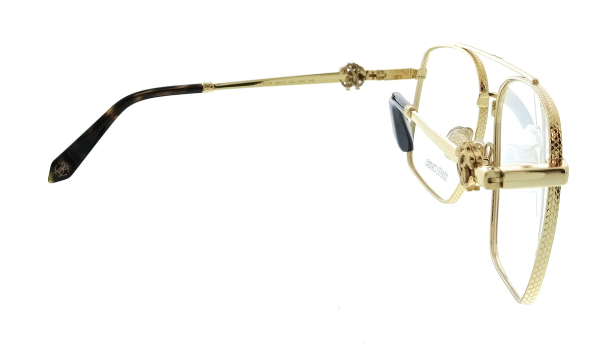 Roberto Cavalli VRC028 580400 Yellow Gold Square Unisex Optical Frames