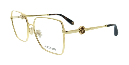 Roberto Cavalli VRC029 570400 Yellow Gold Square Unisex Optical Frames