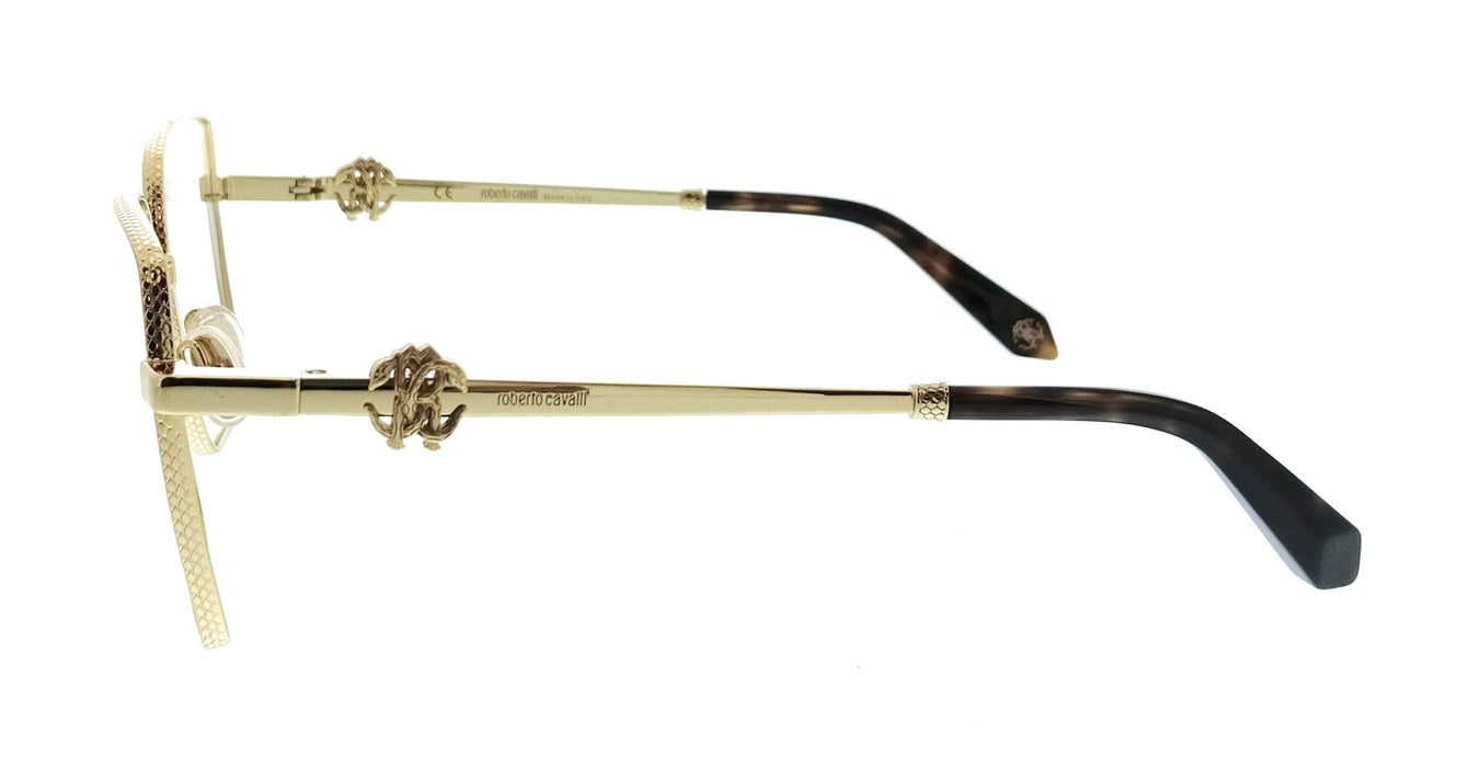 Roberto Cavalli VRC029 570400 Yellow Gold Square Unisex Optical Frames