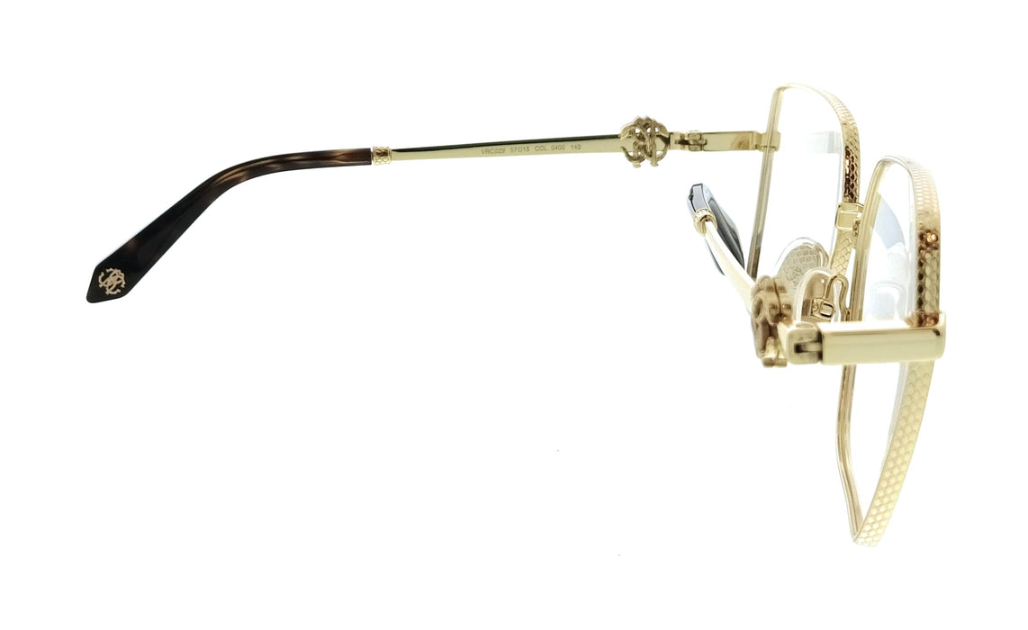 Roberto Cavalli VRC029 570400 Yellow Gold Square Unisex Optical Frames