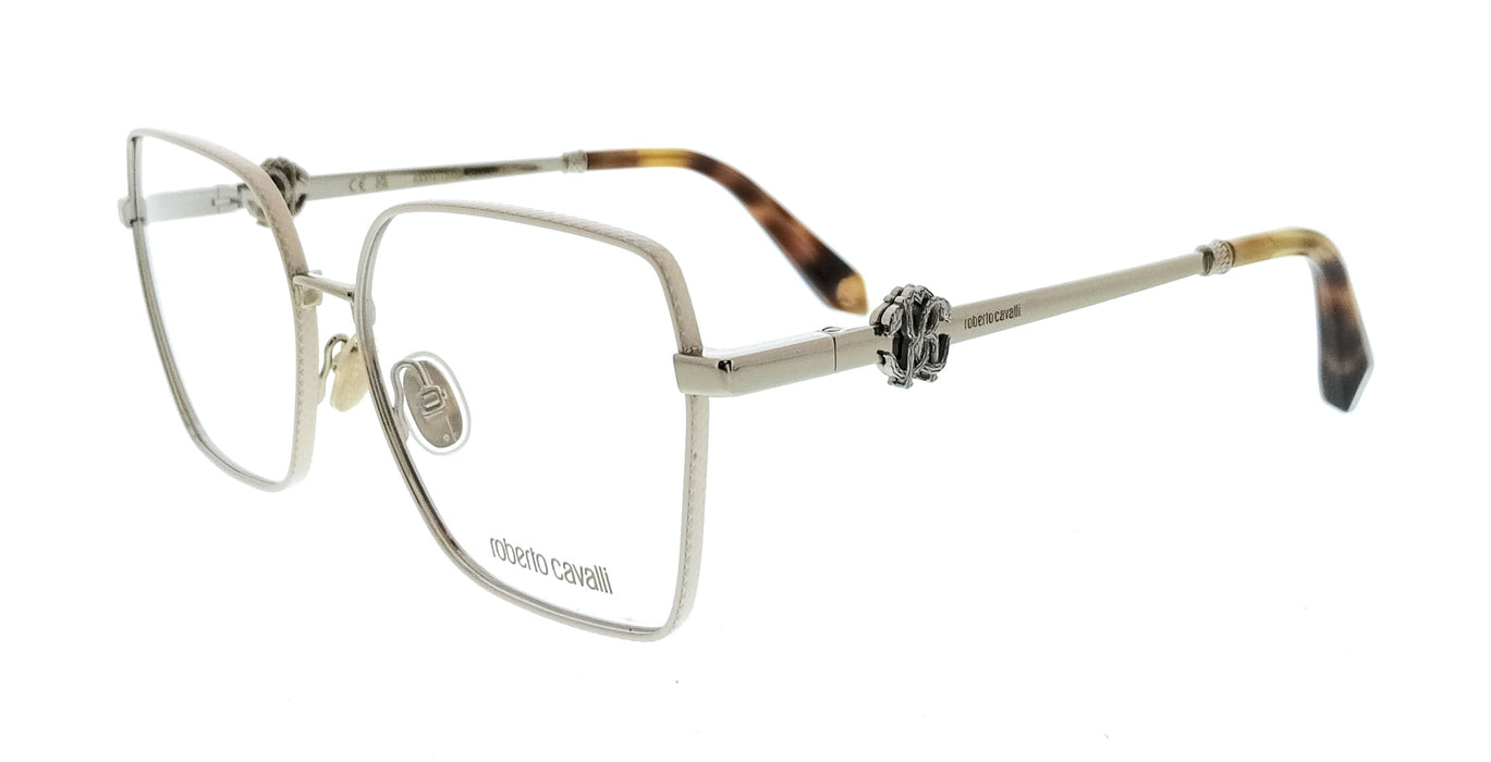 Roberto Cavalli VRC029 570492 Lt Gold Colors 0 Square Unisex Optical Frames