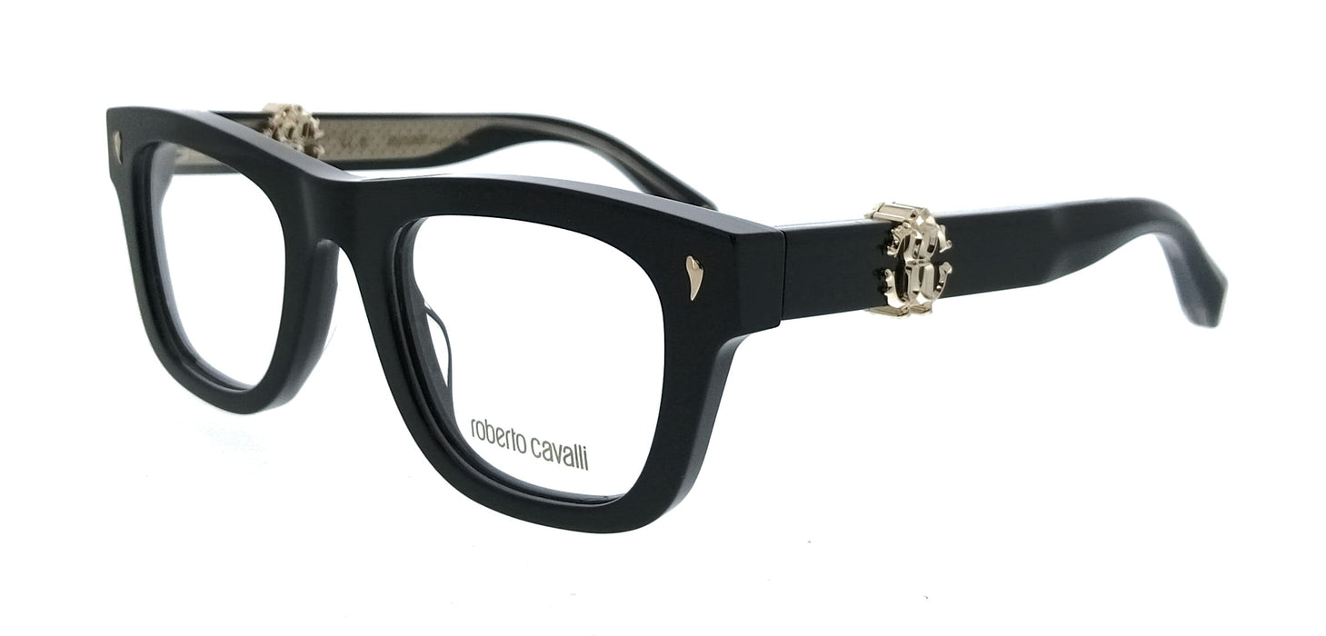 Roberto Cavalli VRC052 49700Y Shiny Black Square Unisex Optical Frames