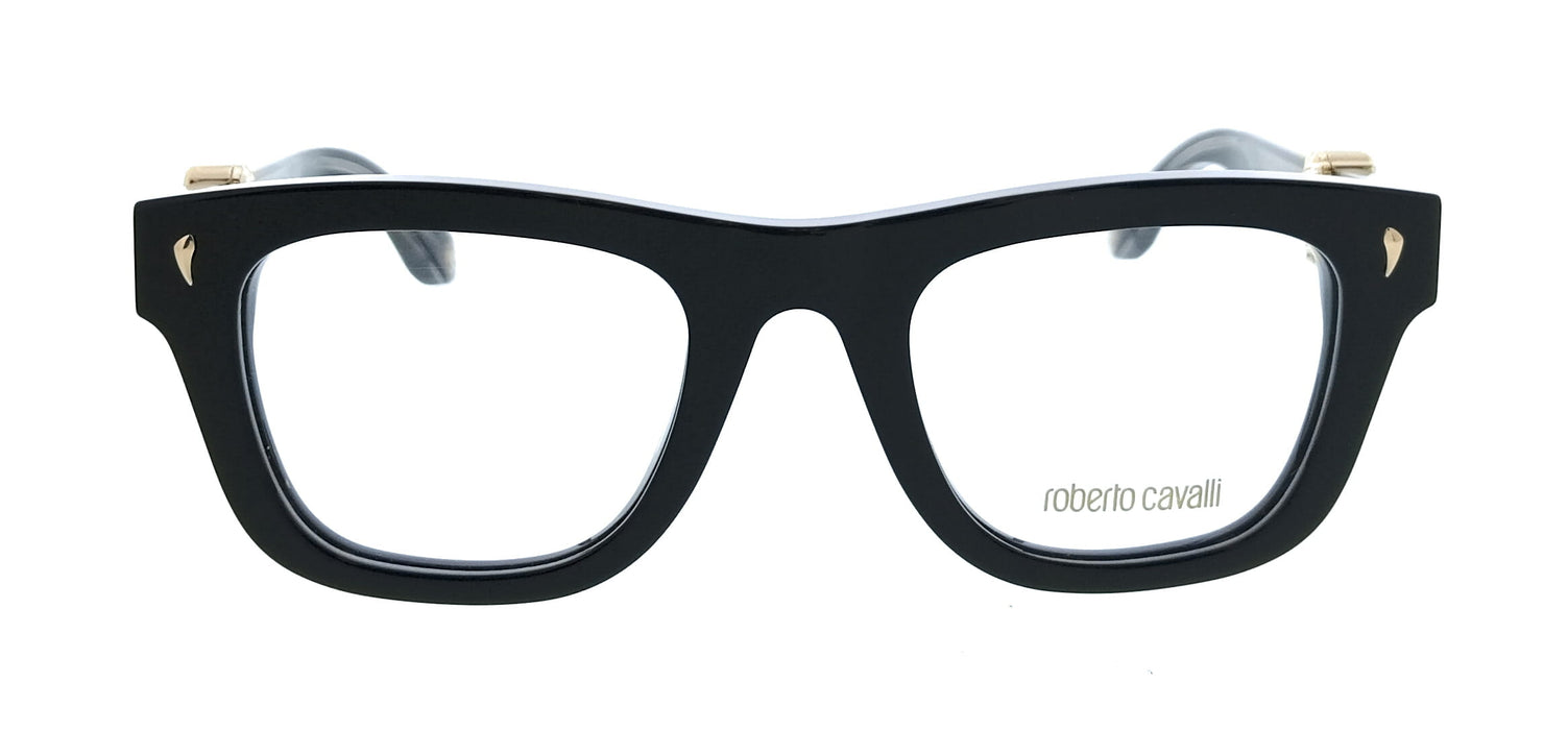 Roberto Cavalli VRC052 49700Y Shiny Black Square Unisex Optical Frames