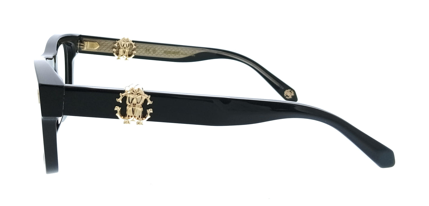 Roberto Cavalli VRC052 49700Y Shiny Black Square Unisex Optical Frames