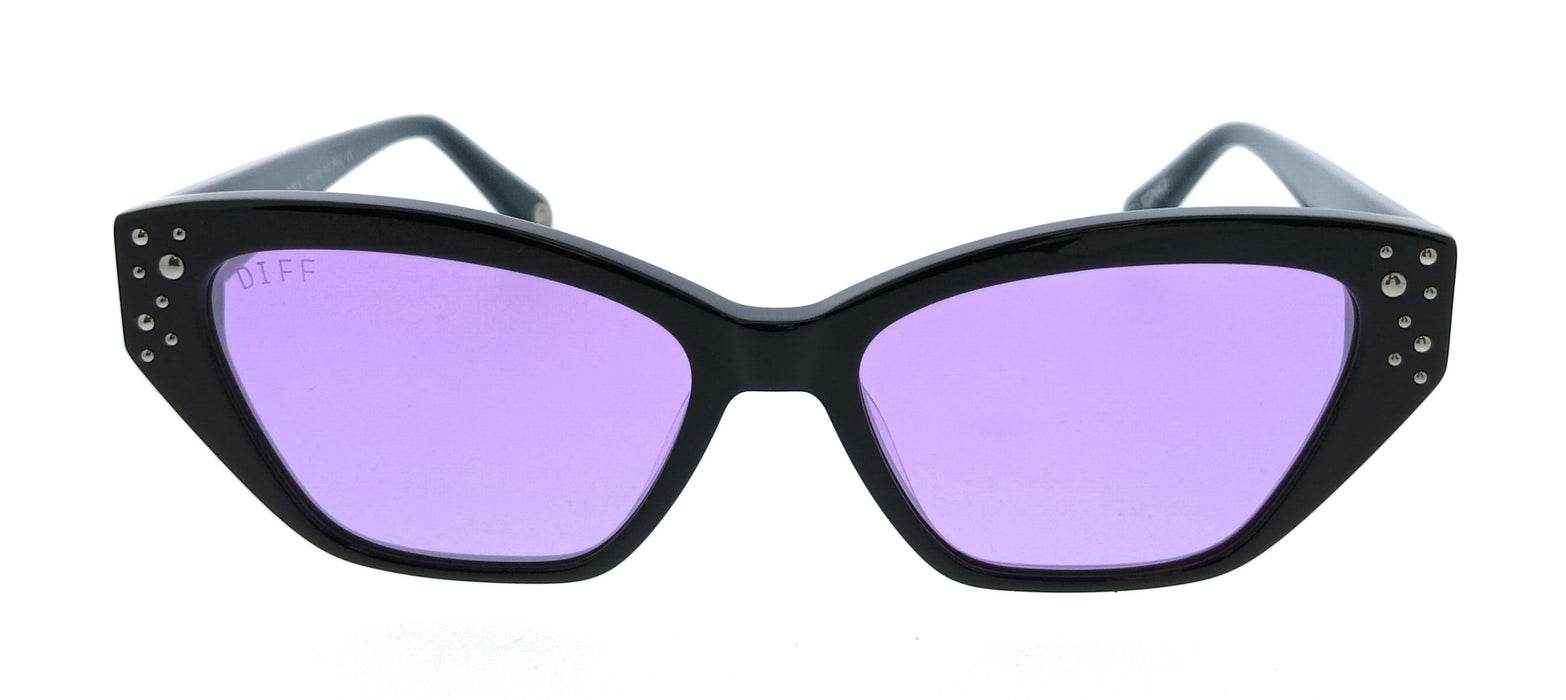 Diff SDFNYMP550BLA Ack Purple Cat Eye Womens Sunglasses