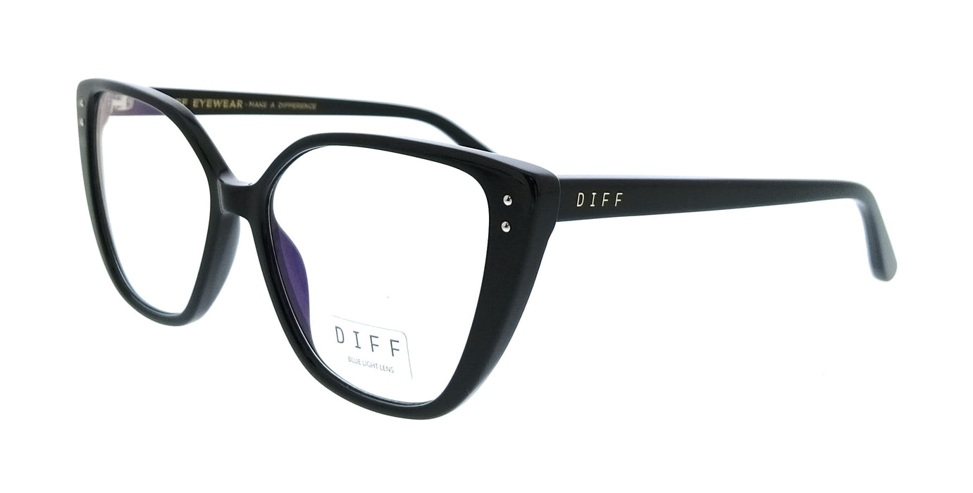 Diff VDFAMLA540BLA Black Cat Eye Womens Optical Frames