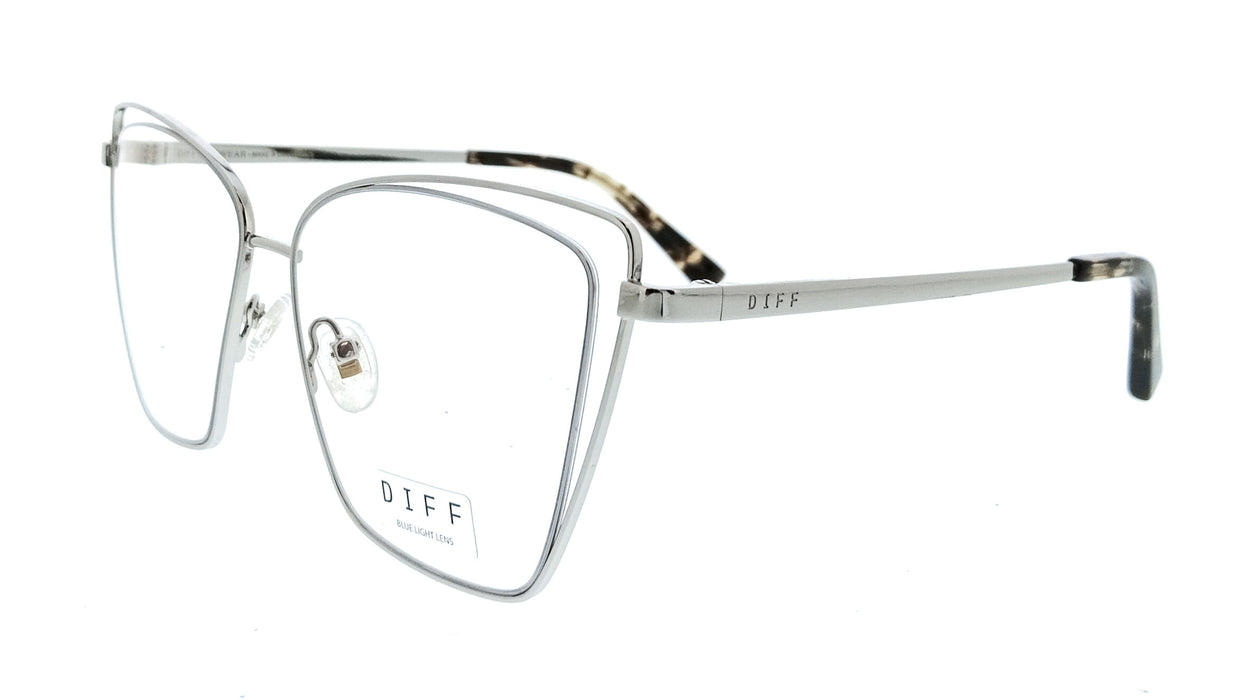 Diff VDFBCK3570SIL Black Square Womens Optical Frames