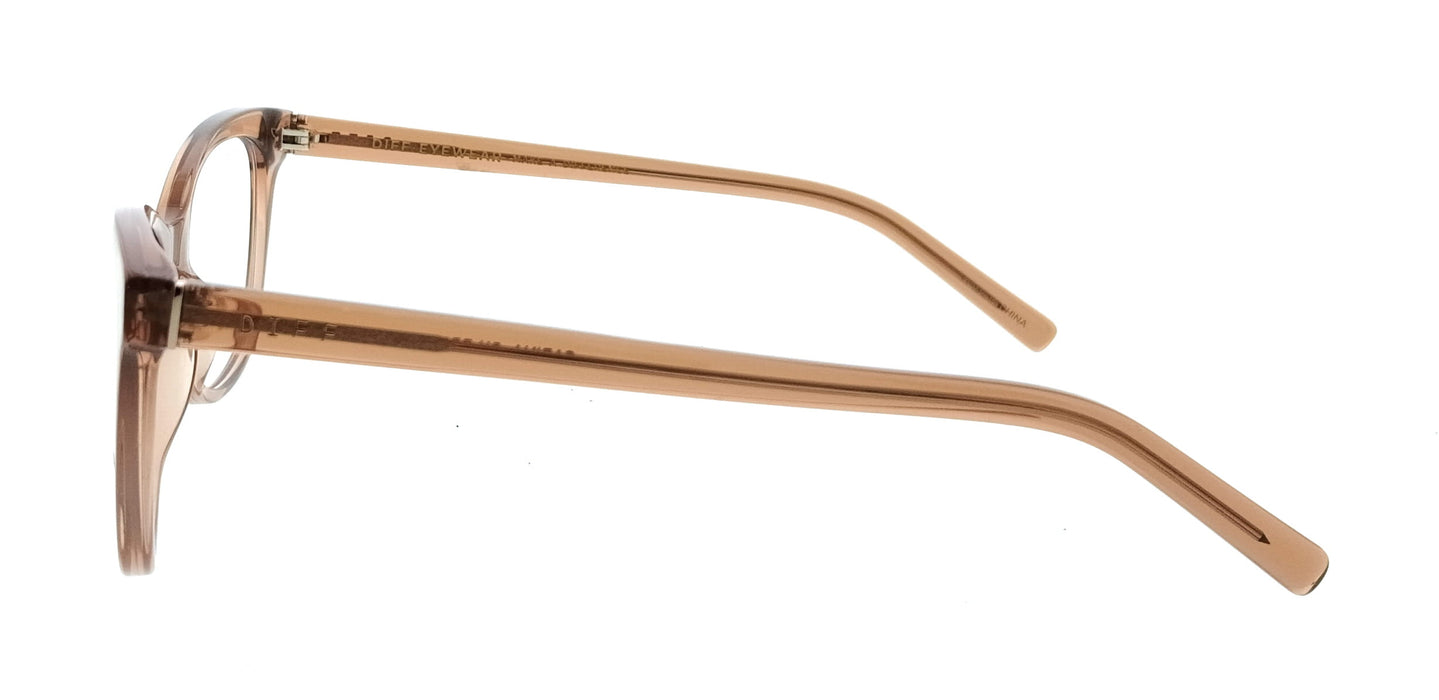 Diff VDFCRNA50DCRY Black Rectangle Womens Optical Frames