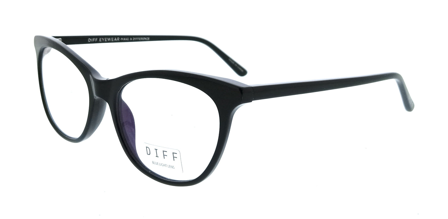 Diff VDFJADE510BLA Black Cat Eye Womens Optical Frames