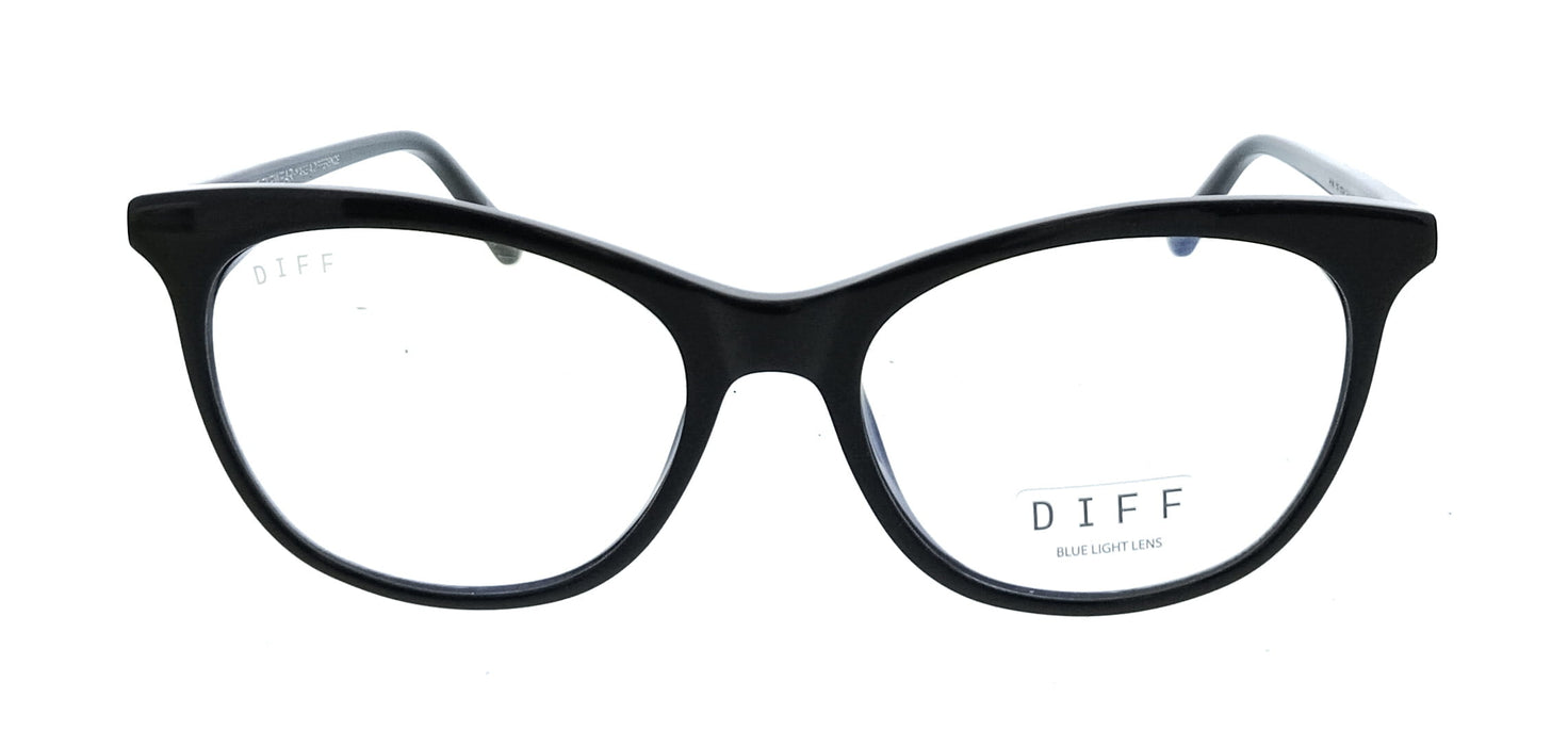 Diff VDFJADE510BLA Black Cat Eye Womens Optical Frames