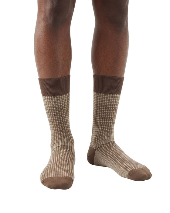 Missoni Brown Teal Mens Stripe Dress Socks-S