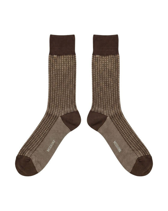 Missoni Brown Teal Mens Stripe Dress Socks-
