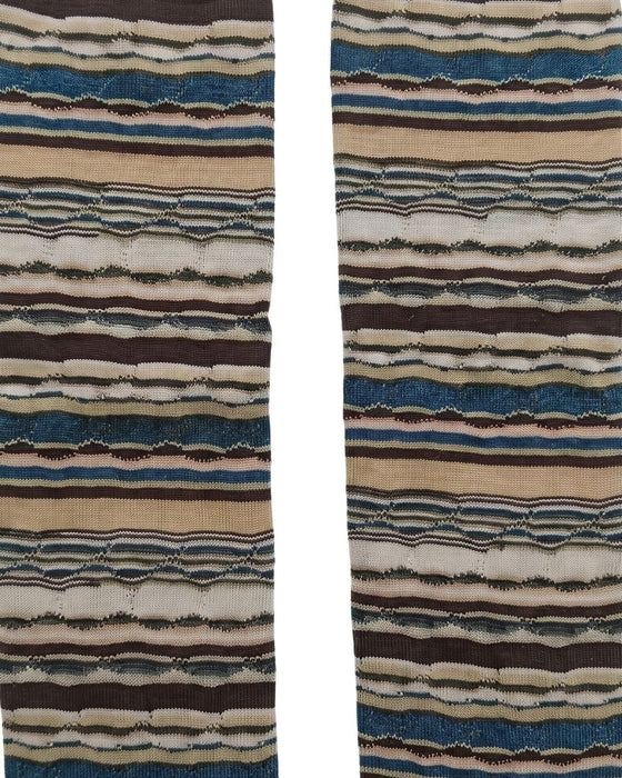 Missoni Brown Teal Mens Stripe Dress Socks-