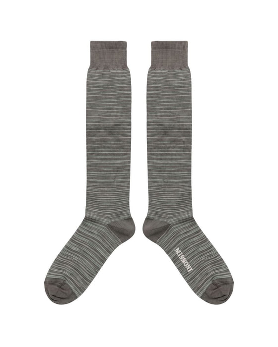 Missoni Taupe  Mens Stripe Dress Socks-