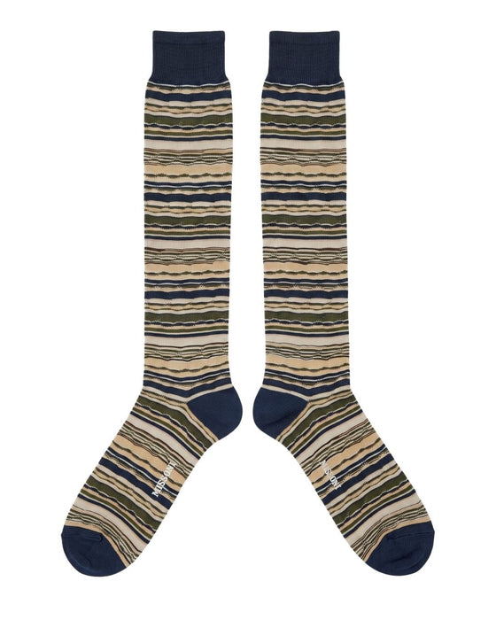 Missoni Teal Mens Stripe Dress Socks-