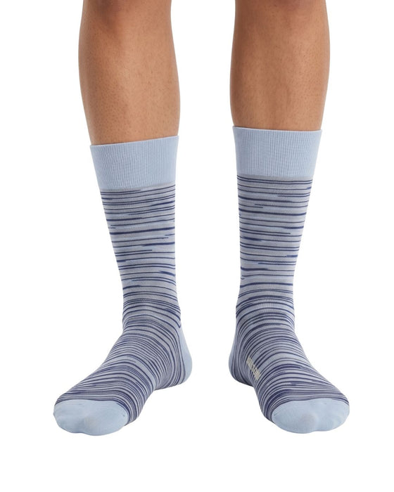 Missoni Sky Blue Mens Stripe Dress Socks-S