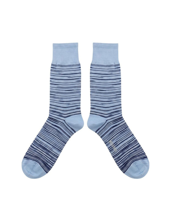Missoni Sky Blue Mens Stripe Dress Socks-