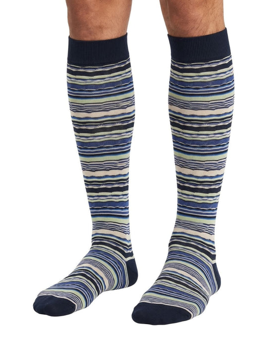 Missoni Navy Cobalt Mens Stripe Dress Socks-M