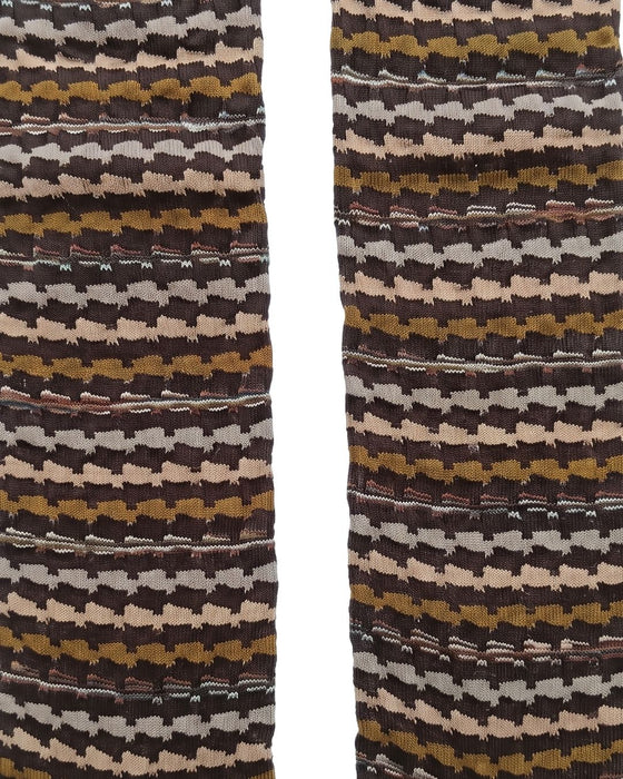 Missoni Brown  Mens Zigzag Knit Dress Socks-