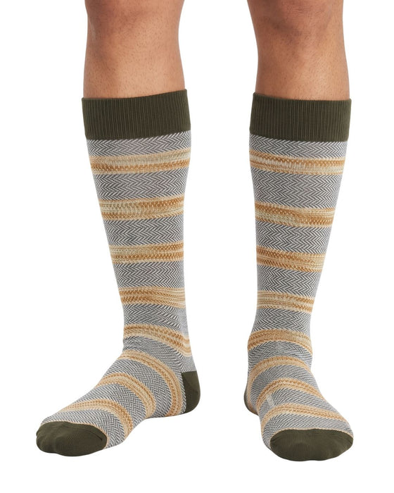 Missoni Olive Green Mens Micro Herringbone Dress Socks-M