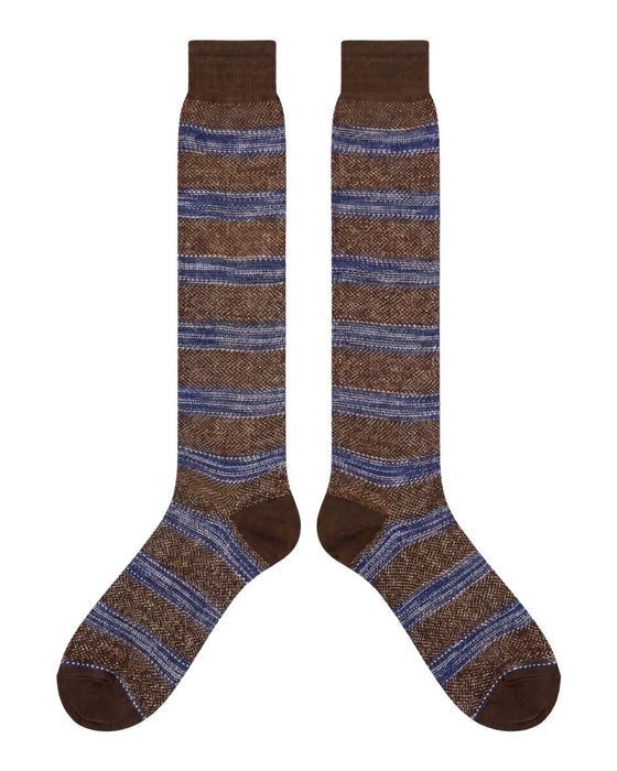 Missoni Chocolate Mens Micro Herringbone Dress Socks-