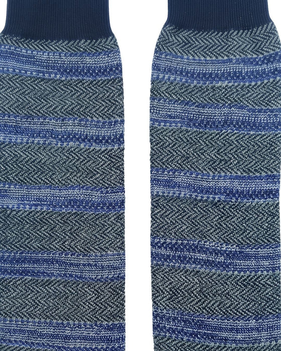 Missoni Navy Blue Mens Micro Herringbone Dress Socks-
