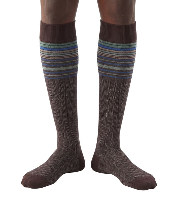 Missoni Brown Mens Micro Zigzag Dress Socks-M