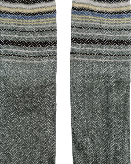 Missoni Soft Green Mens Micro Zigzag Dress Socks-