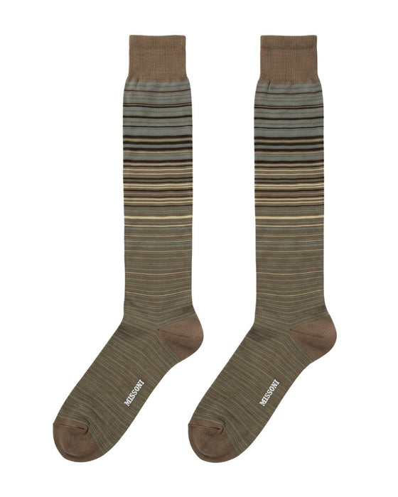 Missoni Camel Mens Pinstripe Dress Socks-
