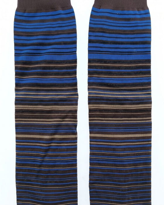 Missoni Brown Blue Mens Pinstripe Dress Socks-