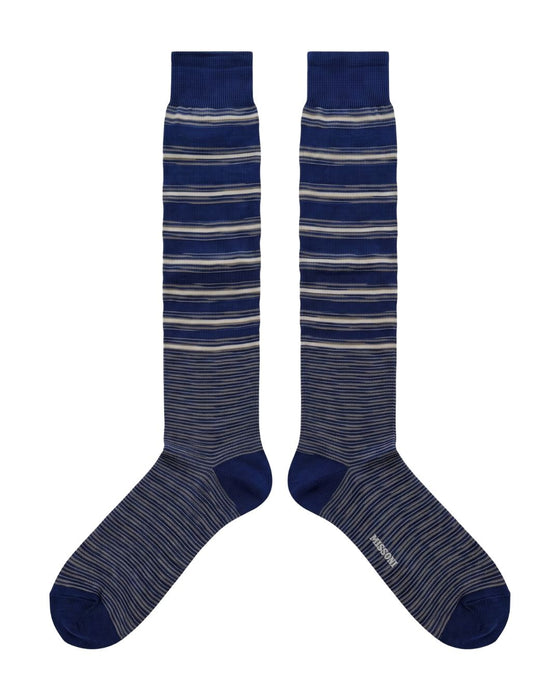 Missoni Royal Blue Mens Multistripe Dress Socks-