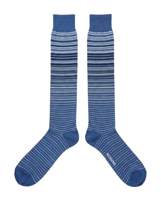 Missoni Light Blue Mens Pinstripe Dress Socks-