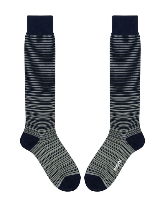 Missoni Dark Navy Mens Pinstripe Dress Socks-