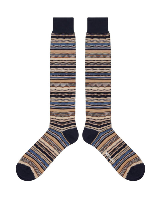 Missoni Navy  Mens Stripe Dress Socks-M