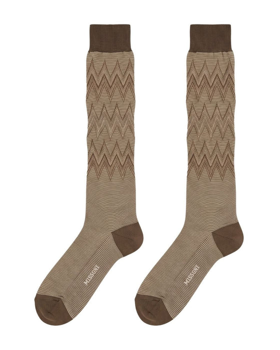 Missoni Sand Mens Chevron Dress Socks-