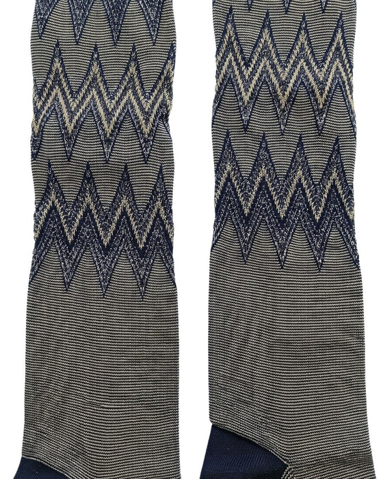 Missoni Navy Teal Mens Chevron Dress Socks-M