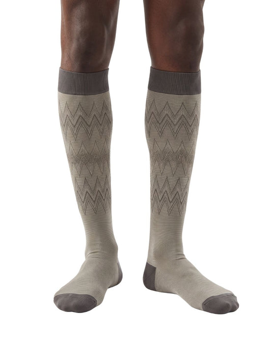 Missoni Taupe  Mens Chevron Dress Socks-M