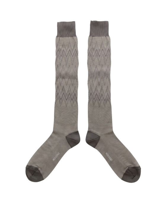 Missoni Taupe  Mens Chevron Dress Socks-M