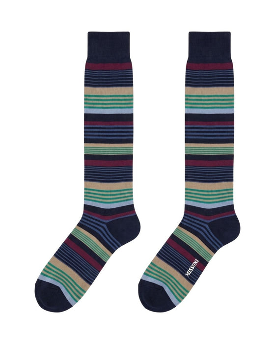 Missoni Multicolor Mens Classic Stripe Dress Socks-M