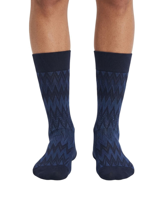 Missoni Black Navy Mens Chevron Dress Socks-S