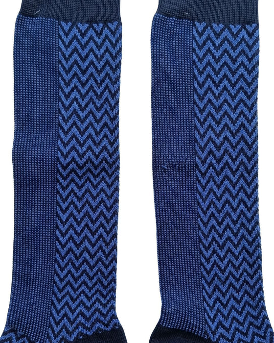 Missoni Bright  Blue Mens Chevron Dress Socks-L