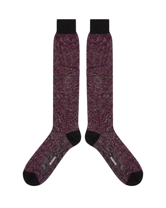 Missoni Burgundy Mens Micro Chevron Dress Socks-L