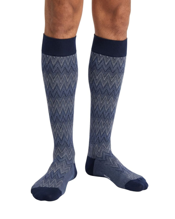 Missoni Denim Blue Mens Chevron Dress Socks-M