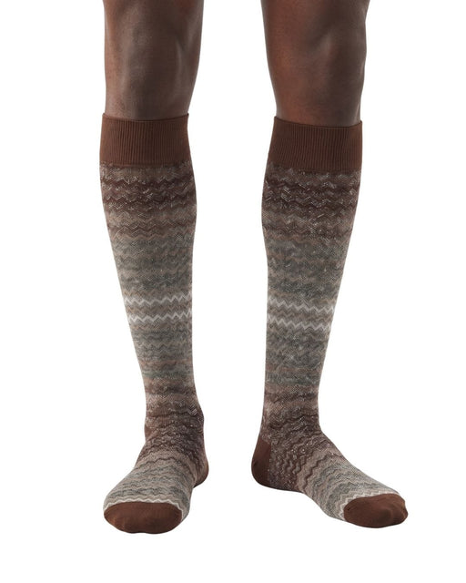 Missoni Brown Gradient Mens Chevron Dress Socks-M
