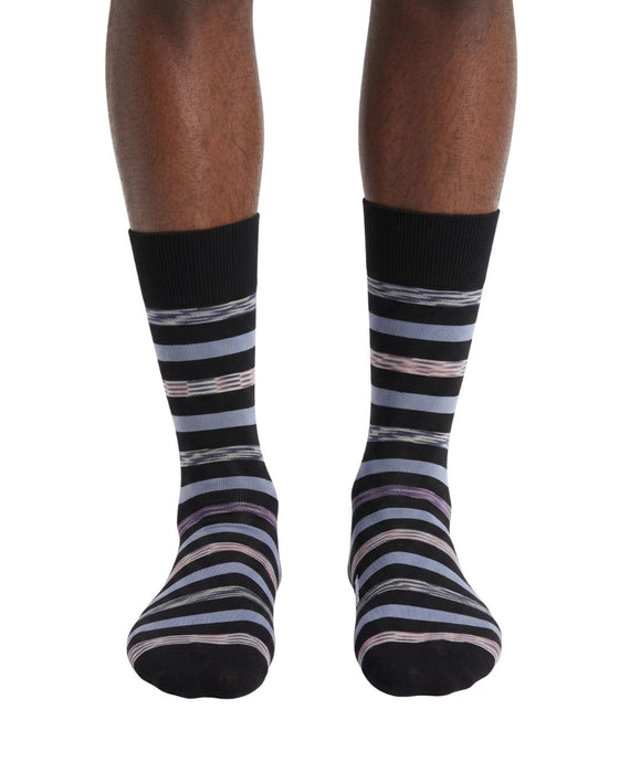 Missoni Marine Blue Mens Stripe Dress Socks-M