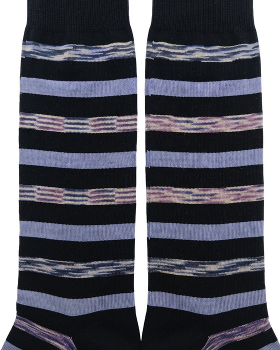 Missoni Marine Blue Mens Stripe Dress Socks-M